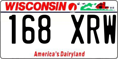 WI license plate 168XRW