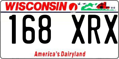 WI license plate 168XRX