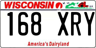WI license plate 168XRY