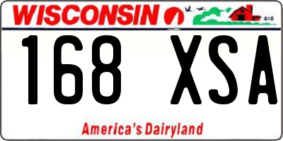 WI license plate 168XSA