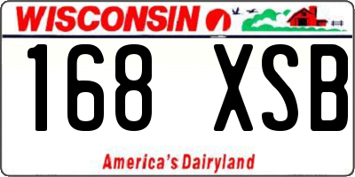WI license plate 168XSB