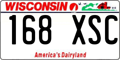 WI license plate 168XSC