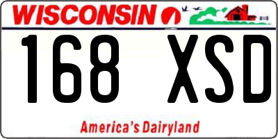 WI license plate 168XSD