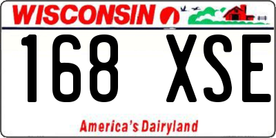 WI license plate 168XSE