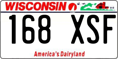 WI license plate 168XSF
