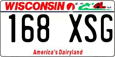 WI license plate 168XSG