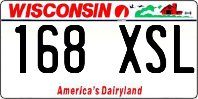 WI license plate 168XSL