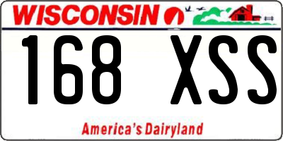 WI license plate 168XSS