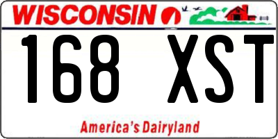 WI license plate 168XST