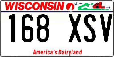 WI license plate 168XSV