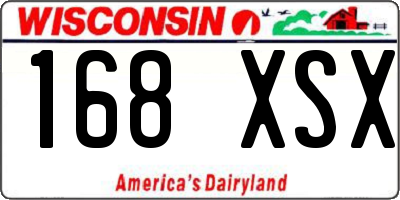 WI license plate 168XSX