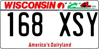 WI license plate 168XSY