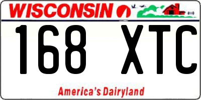 WI license plate 168XTC