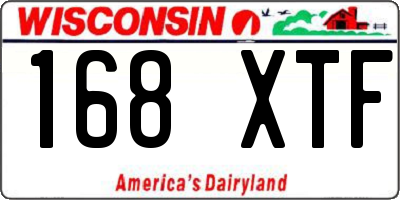 WI license plate 168XTF