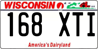 WI license plate 168XTI