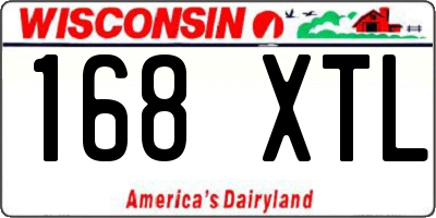 WI license plate 168XTL