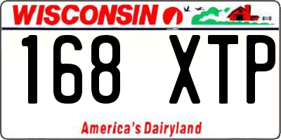 WI license plate 168XTP