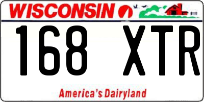 WI license plate 168XTR