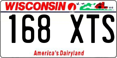 WI license plate 168XTS