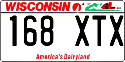 WI license plate 168XTX