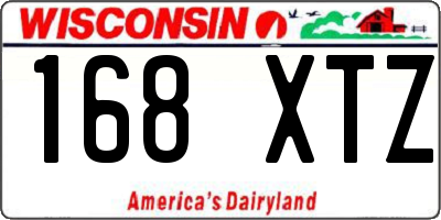 WI license plate 168XTZ