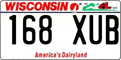 WI license plate 168XUB