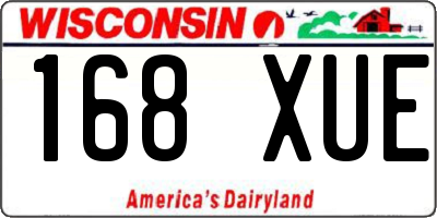WI license plate 168XUE