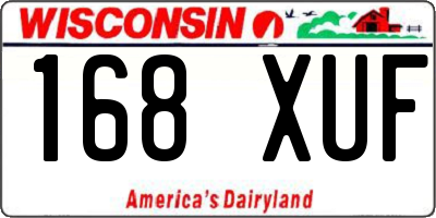 WI license plate 168XUF