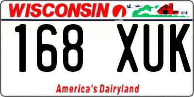 WI license plate 168XUK