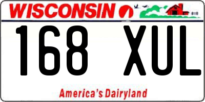 WI license plate 168XUL