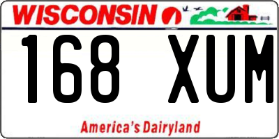 WI license plate 168XUM