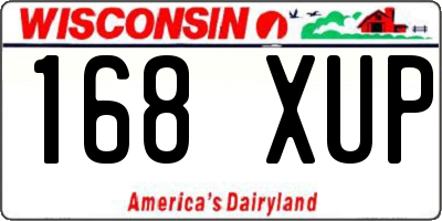 WI license plate 168XUP