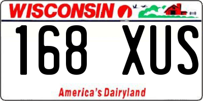 WI license plate 168XUS