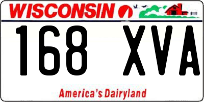 WI license plate 168XVA
