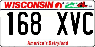 WI license plate 168XVC