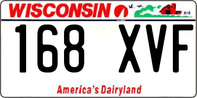 WI license plate 168XVF