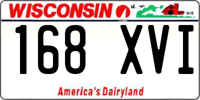 WI license plate 168XVI