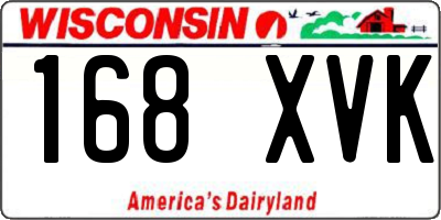 WI license plate 168XVK
