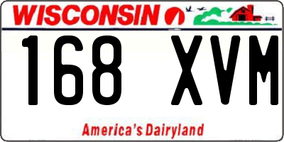WI license plate 168XVM