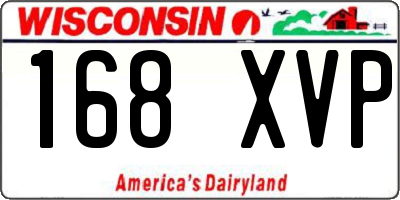 WI license plate 168XVP