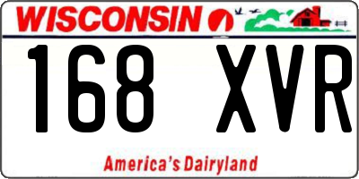 WI license plate 168XVR