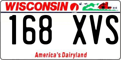 WI license plate 168XVS