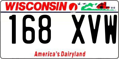 WI license plate 168XVW