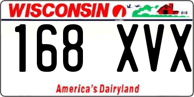 WI license plate 168XVX