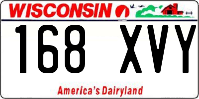 WI license plate 168XVY