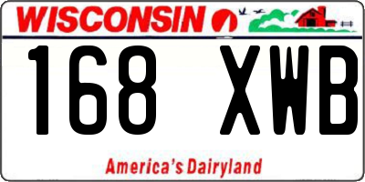 WI license plate 168XWB