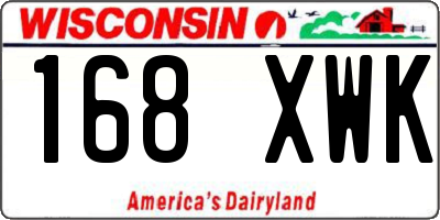 WI license plate 168XWK