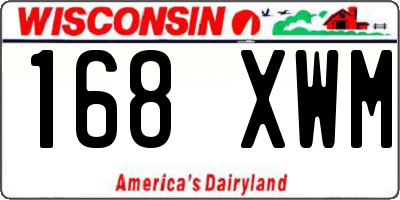WI license plate 168XWM