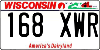 WI license plate 168XWR