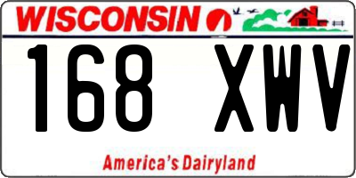 WI license plate 168XWV